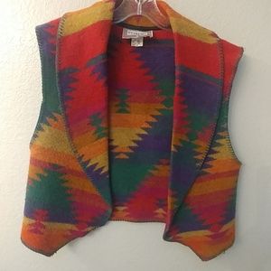 Vintage Western style blanket vest